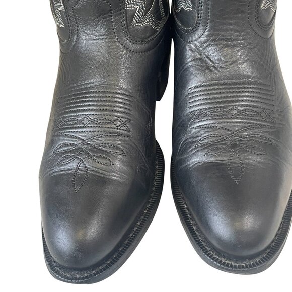 Laredo Black Leather Western Cowboy Boots Men 9D Ranch Rodeo Vintage Country - Picture 7 of 11